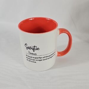 Taylor Swift White and Coral Ceramic Mug - Swiftie Definition